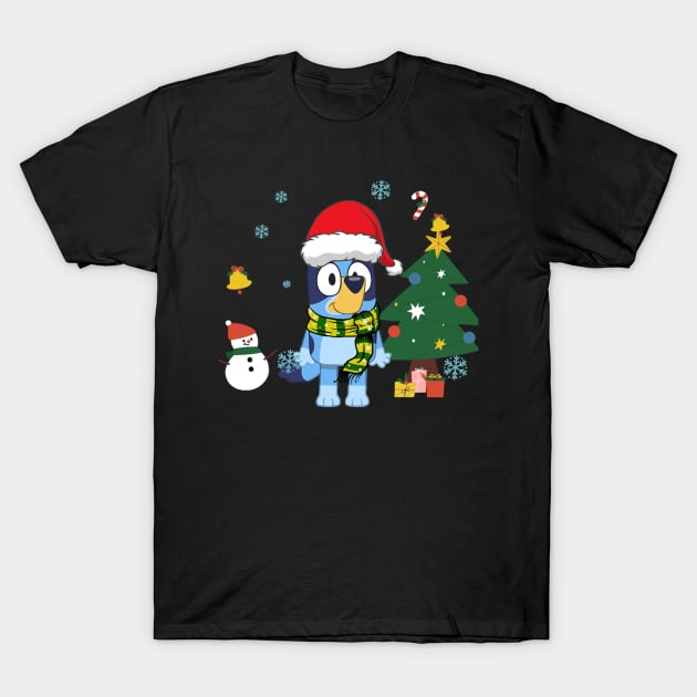 Blueys Brother And Family Merry Christmas T-Shirt by Iluminater